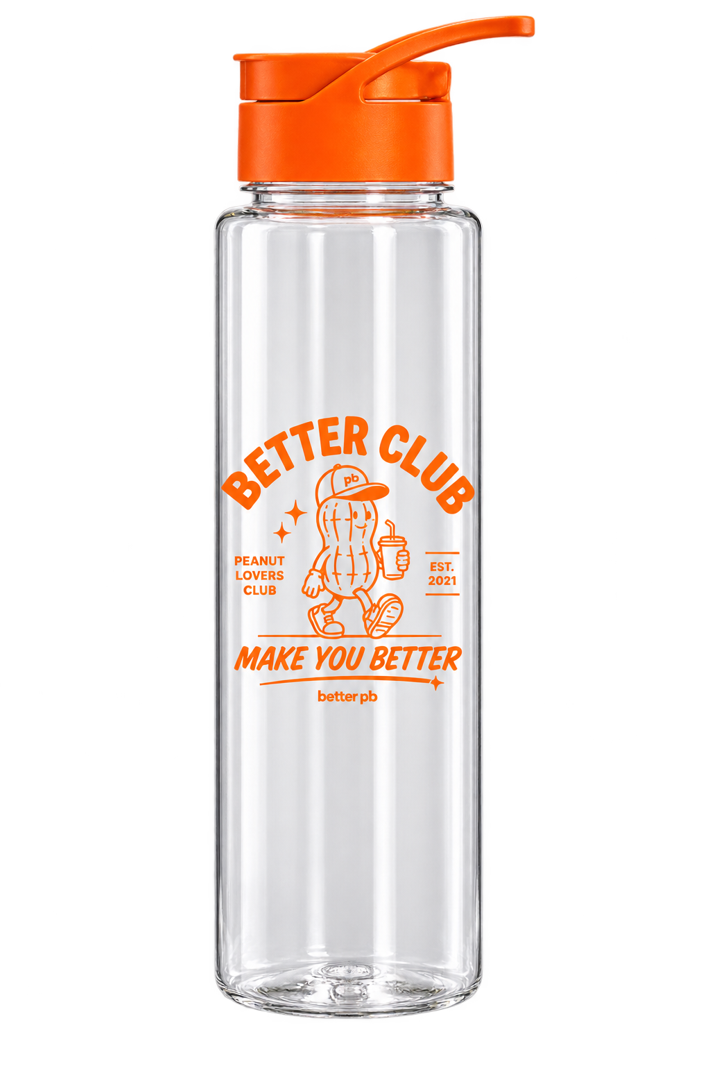 Garrafa Better Club com tampa laranja